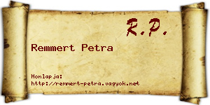 Remmert Petra névjegykártya